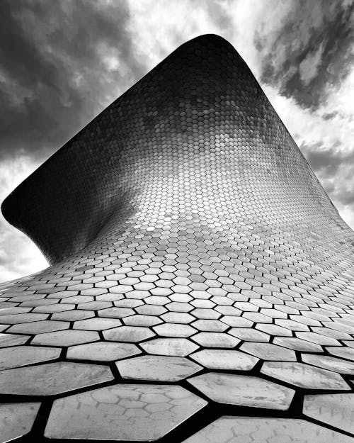 Grayscale Photo of the Soumaya Museum 