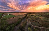 Wide Angle Rainbow Sunset over the Flint Hills