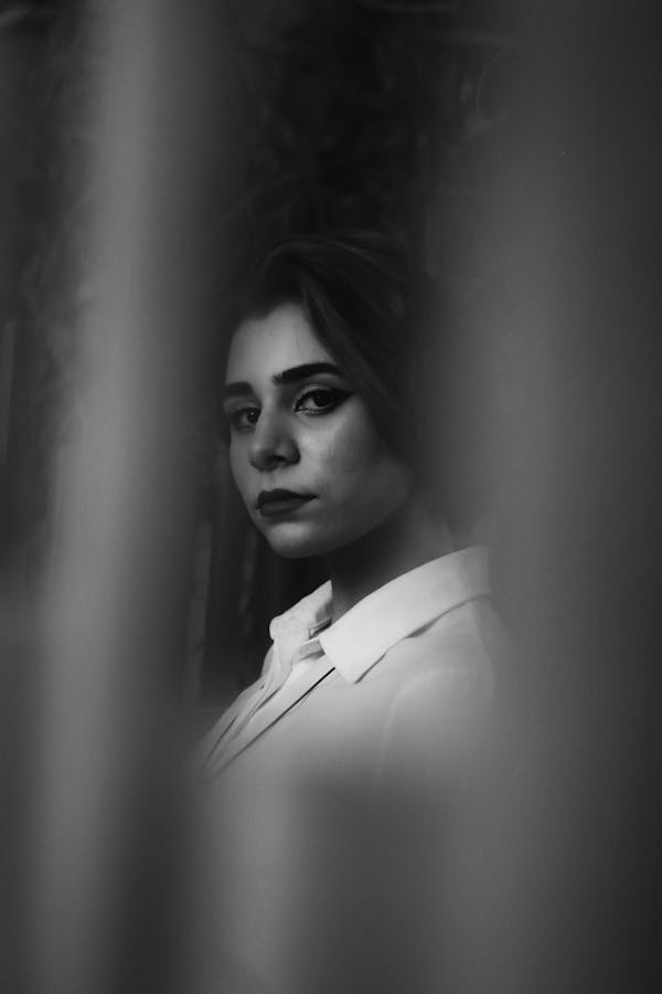 Woman in White Collared Shirt
