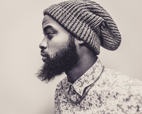 Man Wearing Knit Hat And Collared Shirt