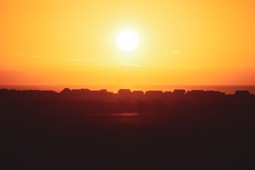 Free Silhouette of Houses during Sunset Stock Photo