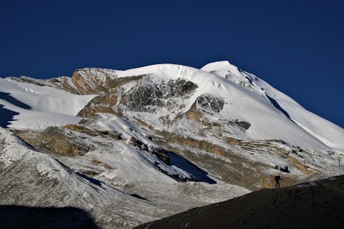 Snow Covered Mountain Under the Blue Sky