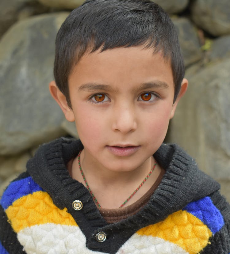 Portrait Of A Boy With Hazel Eyes