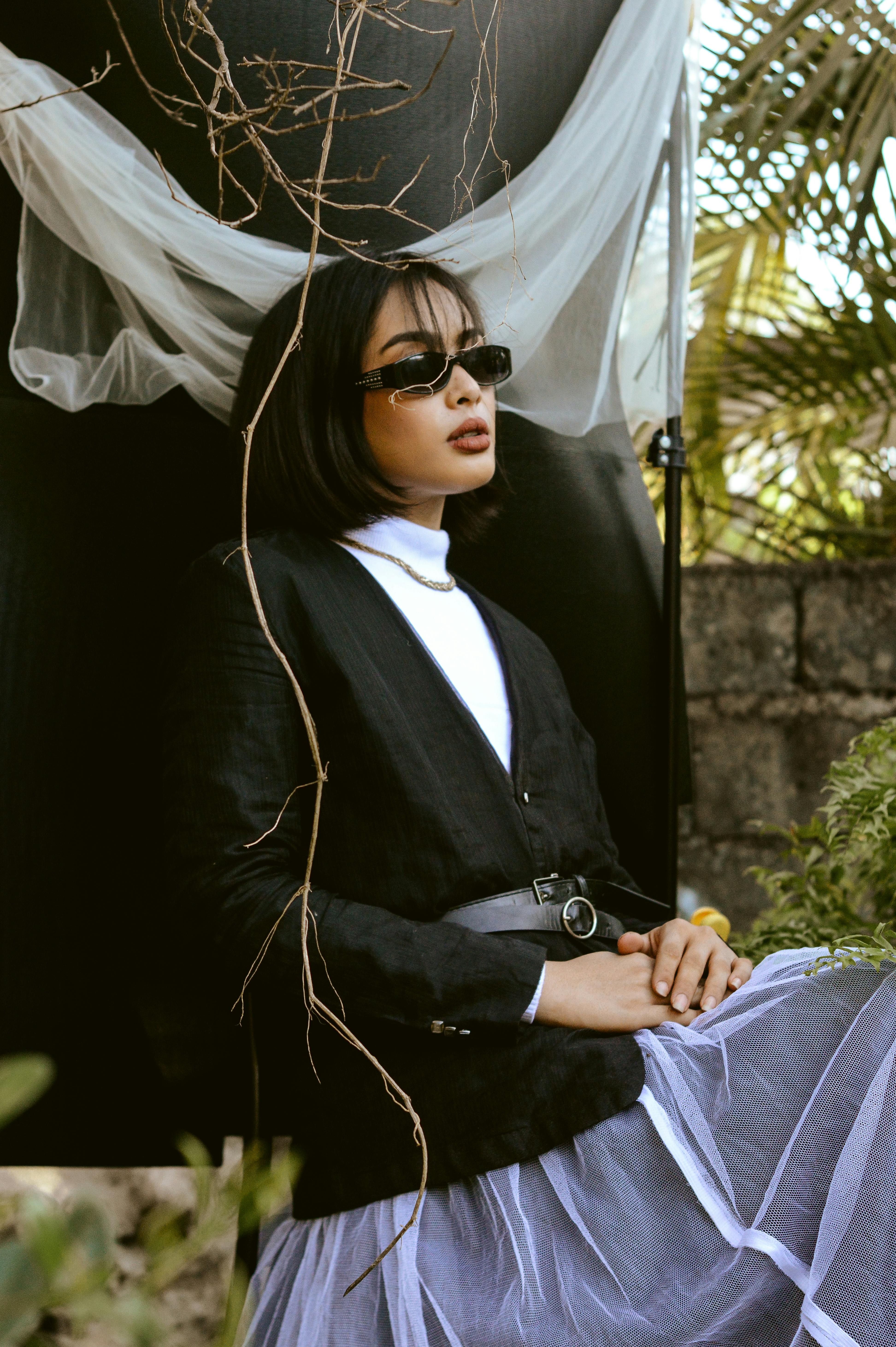 Woman in Black Blazer and White Skirt · Free Stock Photo
