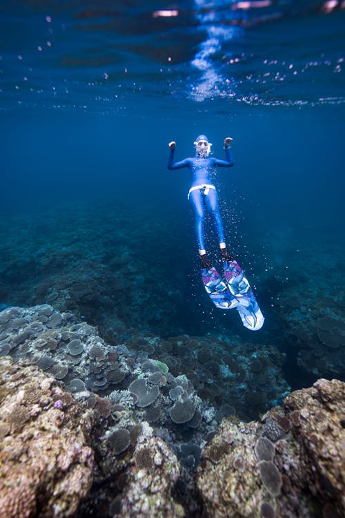 Diver near Sea Bottom