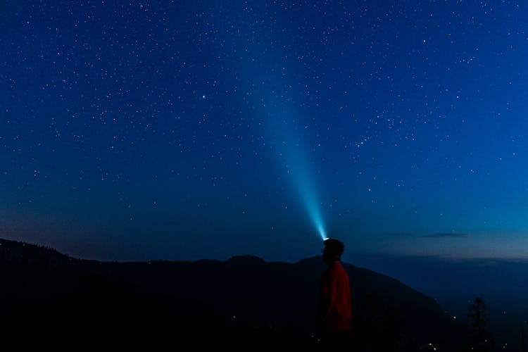 A Man Holding A Flashlight