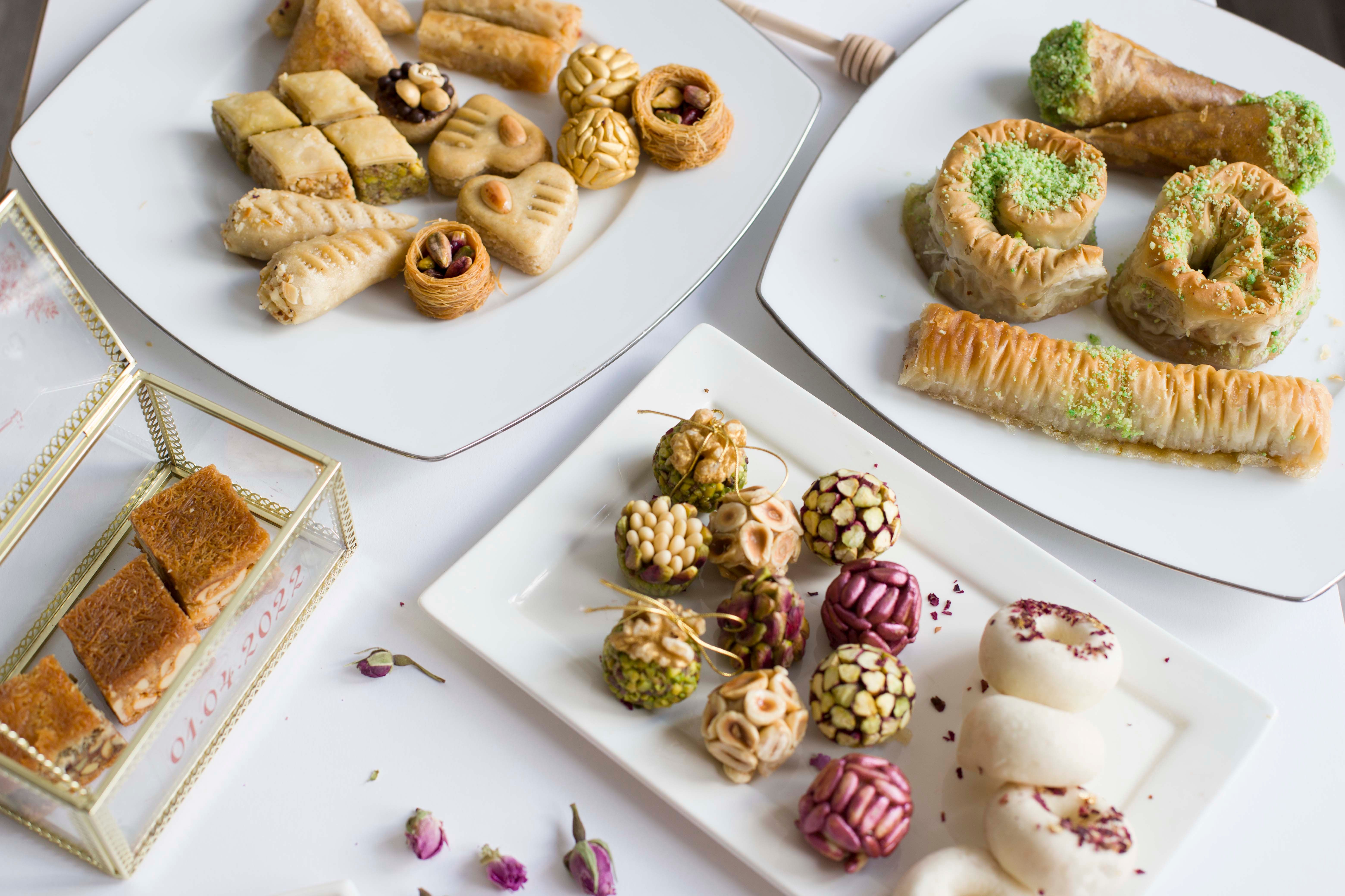 Different types of sweet platters