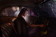 girl in a car
