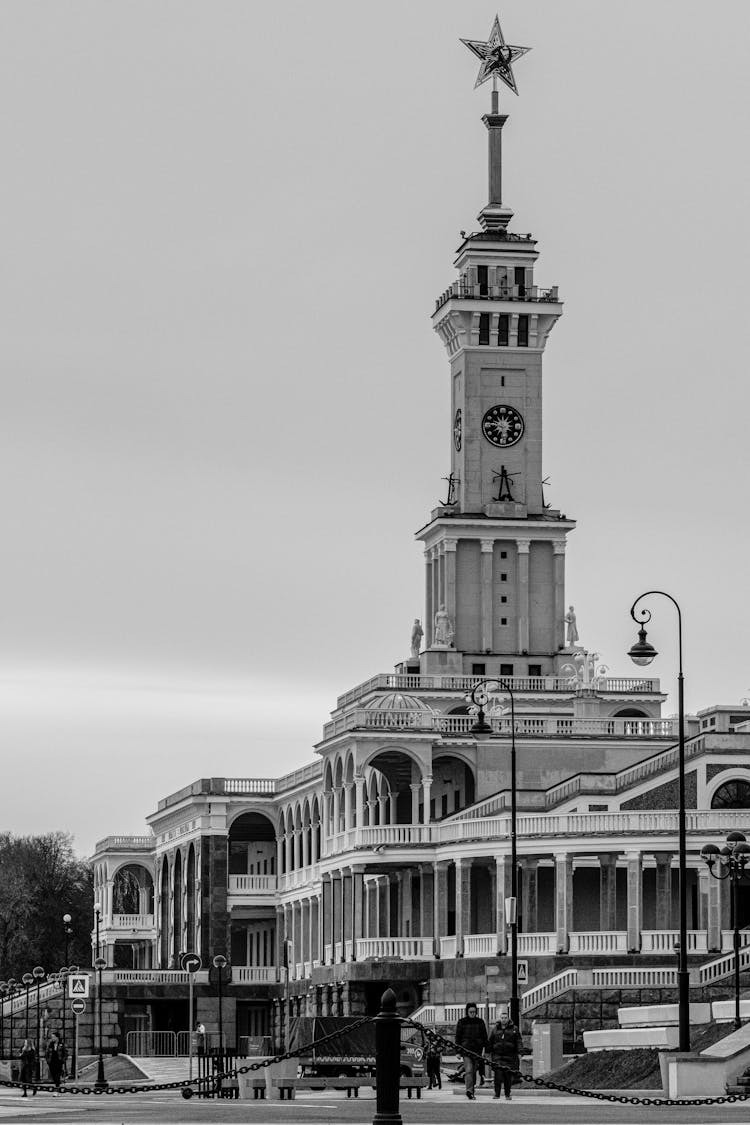 Star Symbol On Top Of The North River Terminal Building In Moscow Russia