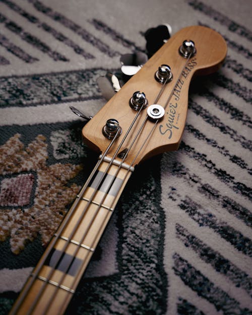 Free Close-Up Shot of a Bass Guitar Stock Photo