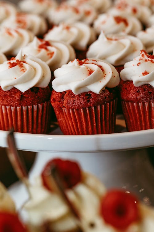 Free Red Velvet Cupcakes in Close-up Shot Stock Photo