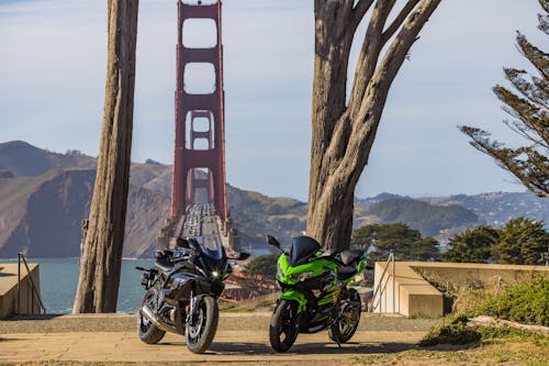 Kostnadsfria Kostnadsfri bild av cyklar cyklar, Golden Gate-bron, hängbro Stock foto