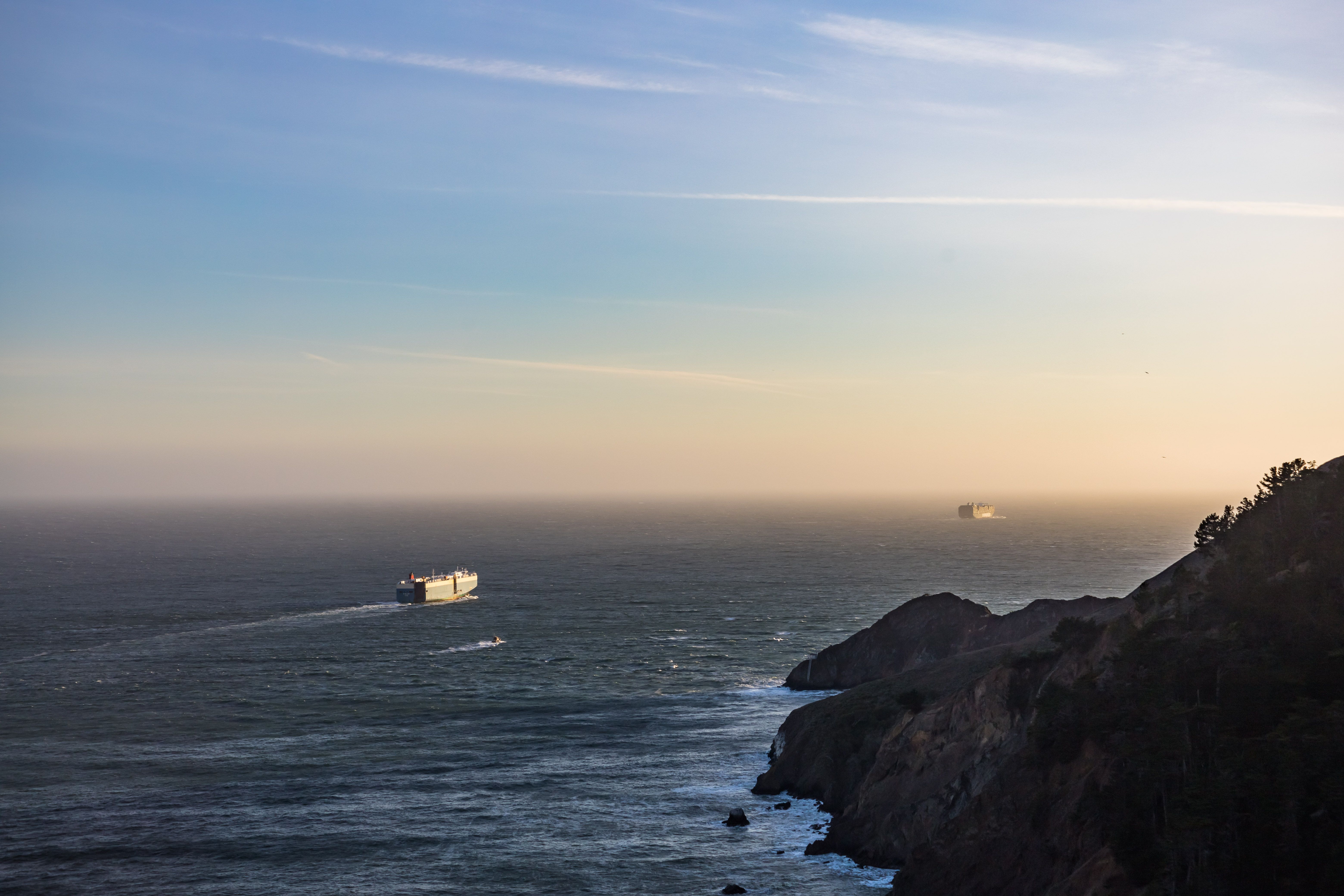 A Ferry Sailing on the Sea Under Blue Sky · Free Stock Photo