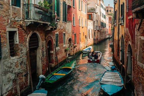 View of a Canal in a Town