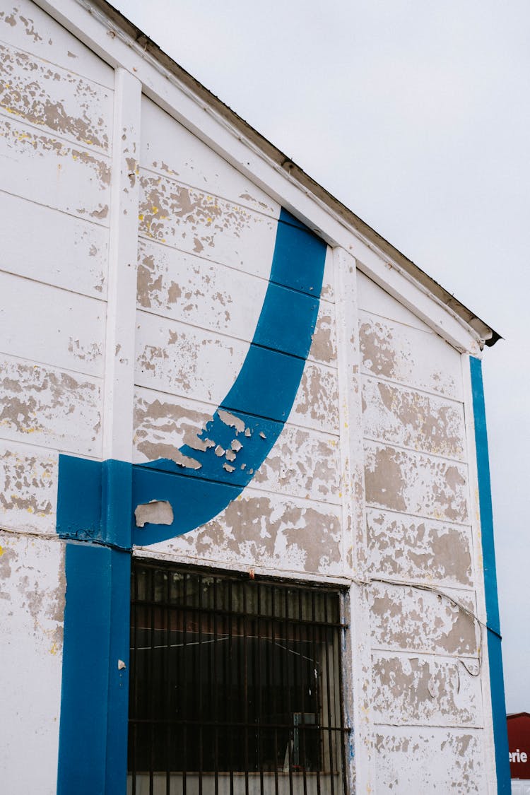 Warehouse Wall With Peeling Paint