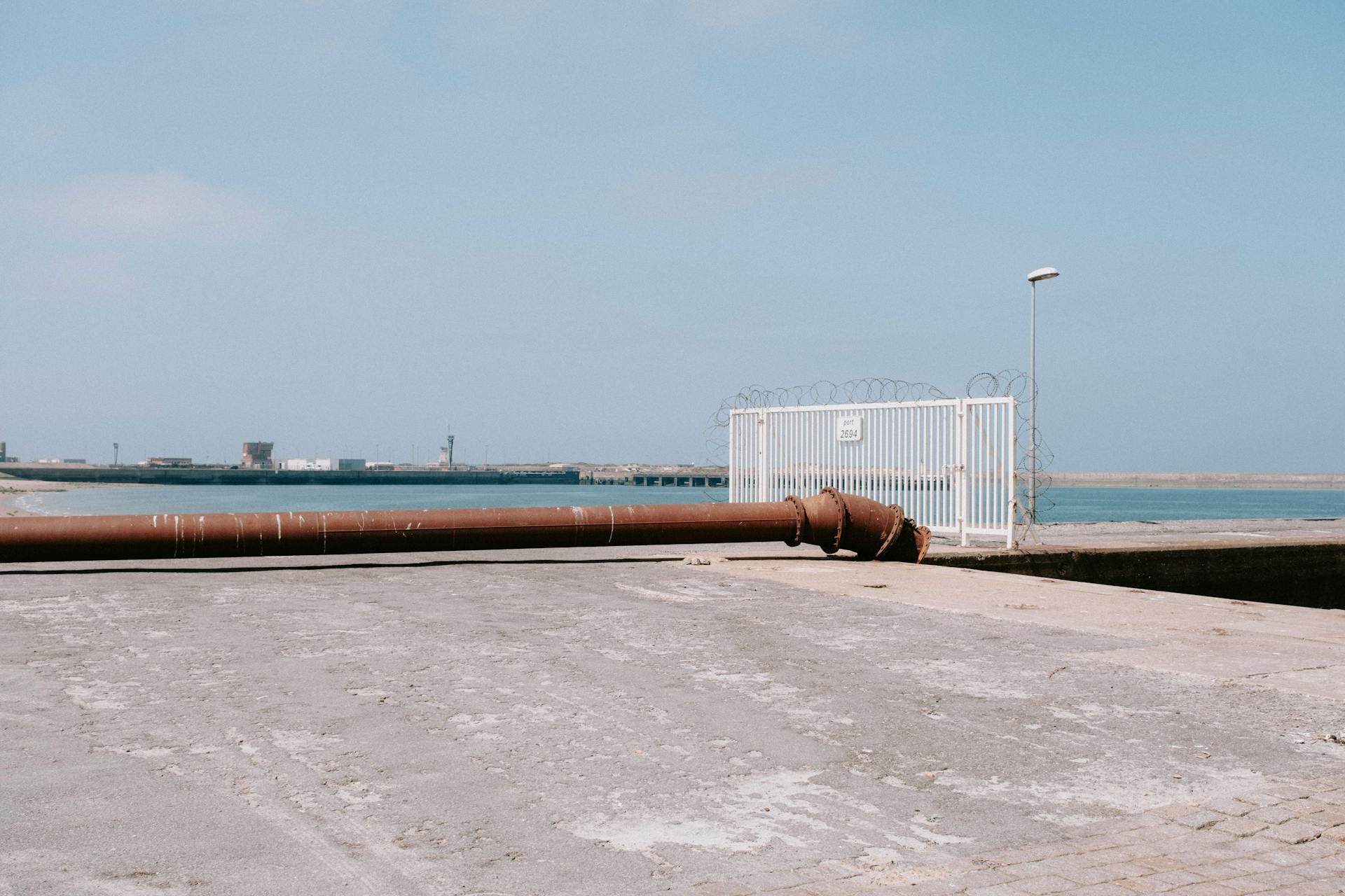 Rusty Pipe in a Port