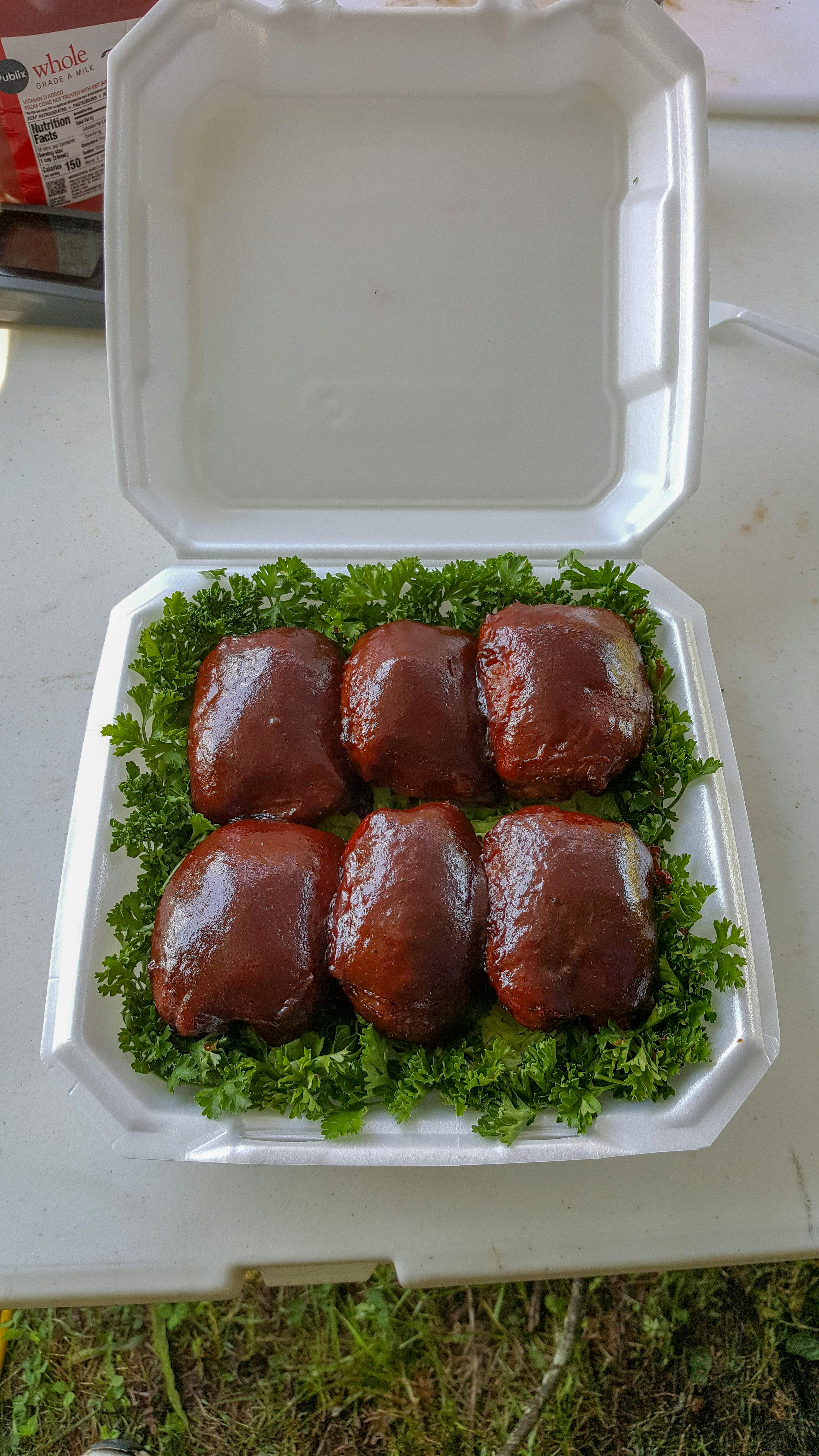 Free stock photo of bbq chicken, boxed chicken, competition chicken