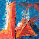 这是一幅色彩鲜艳的抽象表现主义画作