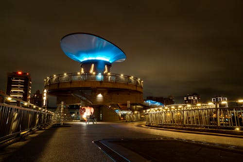 Modern Architecture Illuminated at Night