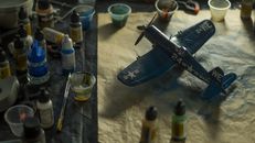 Scale model of F4U Corsair plane in 1:48