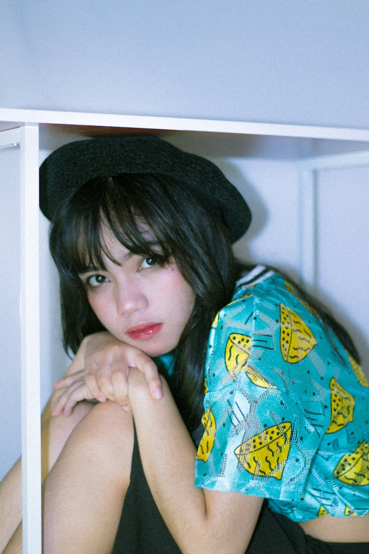 Pretty Girl  Sitting Under The Desk