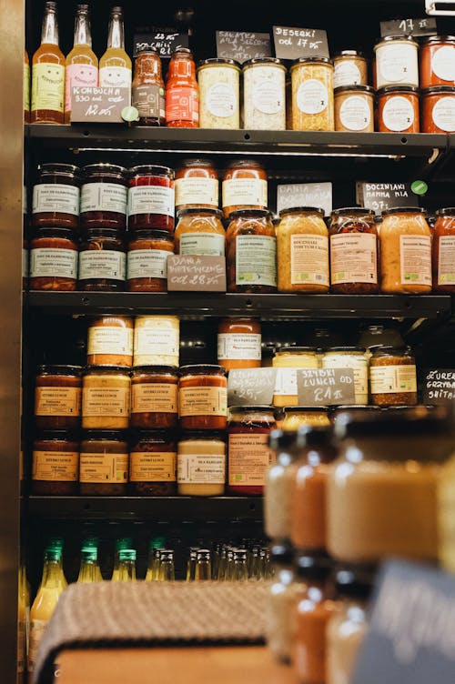 Shelves with Jars in Shop