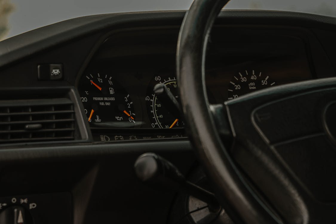 Black Interior of a Classic Car