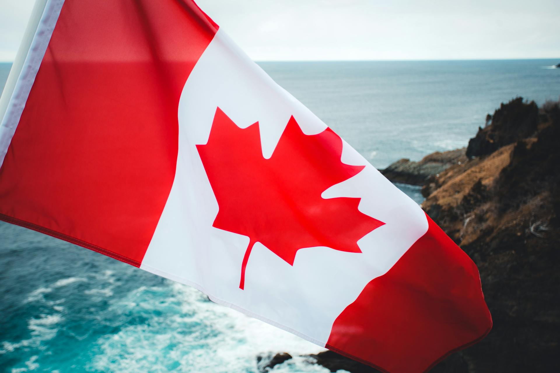 Canadian Flag on Seaside