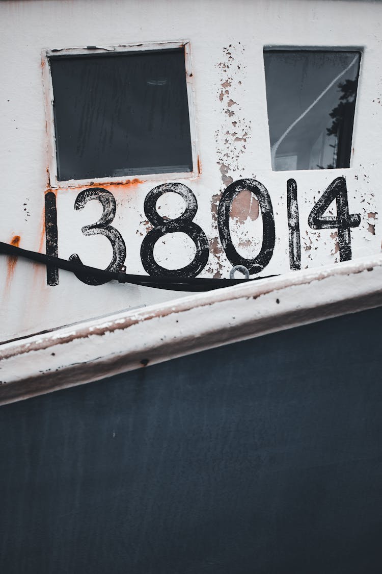 Numbers Painted On A Boat