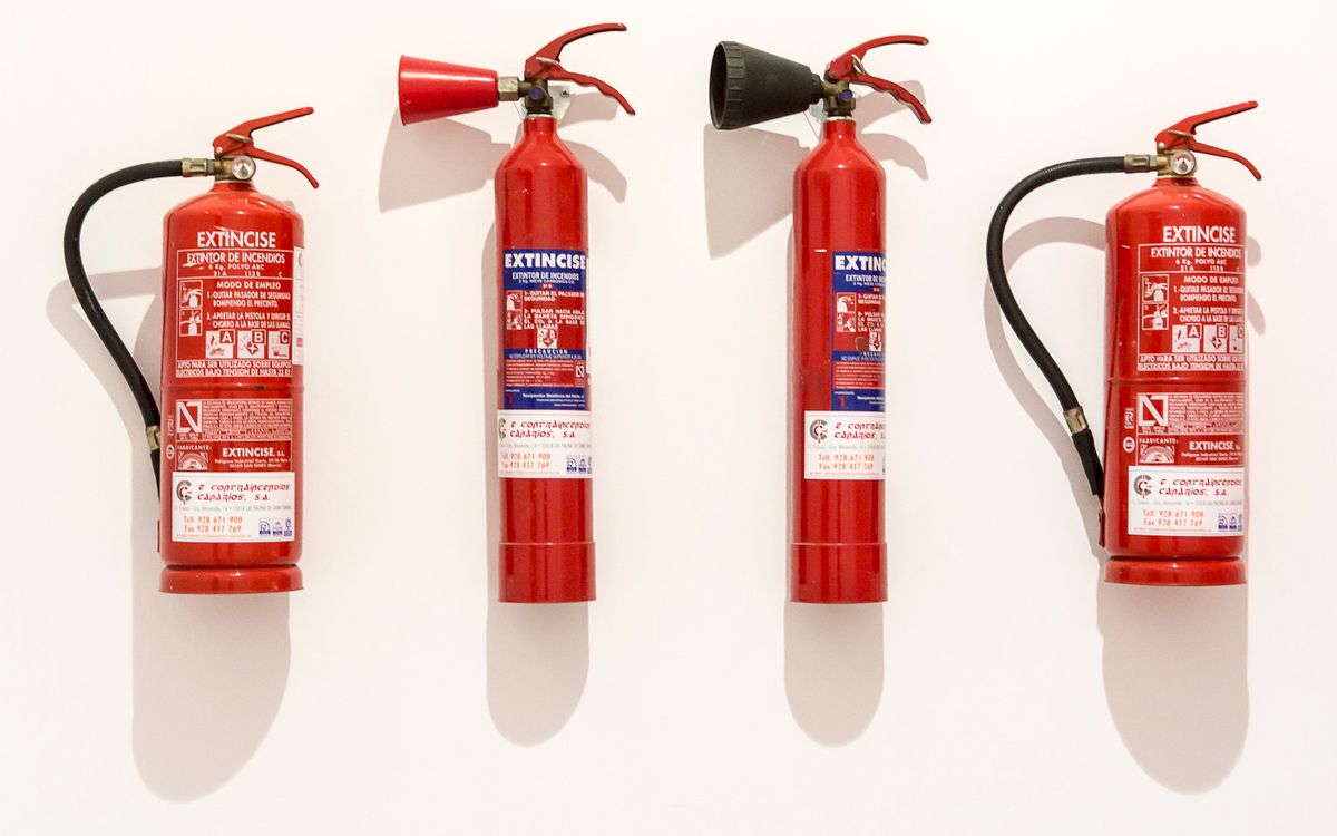 Fire extinguisher in service