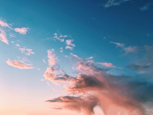 Free Beautiful cloud formations at sunset over Nelai, Leningrad Oblast, Russia. Stock Photo