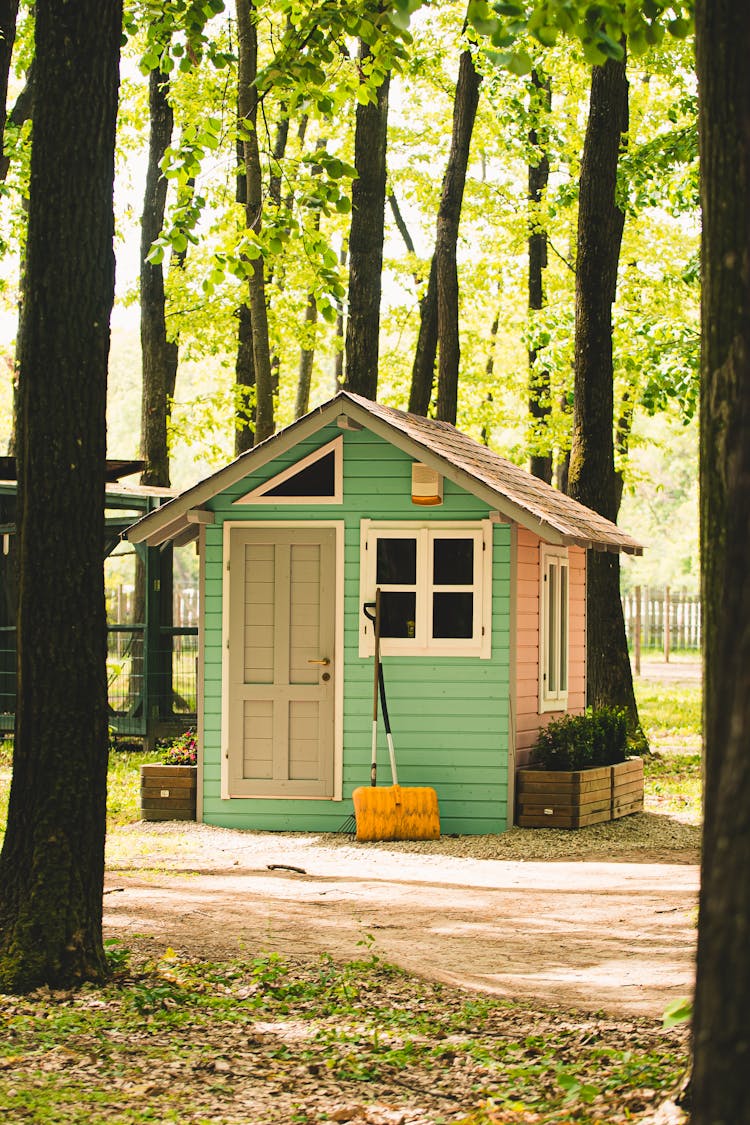 Wooden Small House In Forest