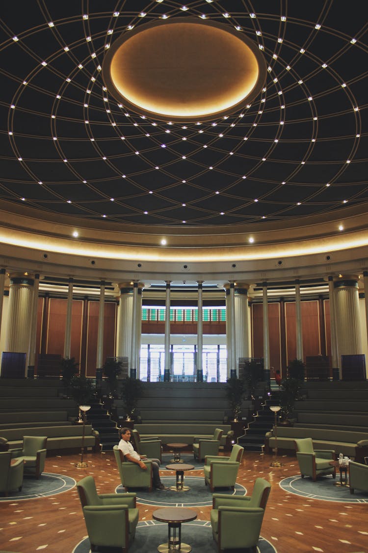 A Man In The Presidential Library Of Ankara