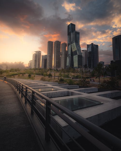 City Skyline During Sunset