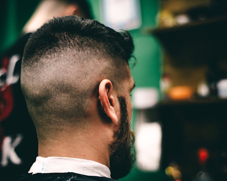 Back View Of Man With Black Hair 