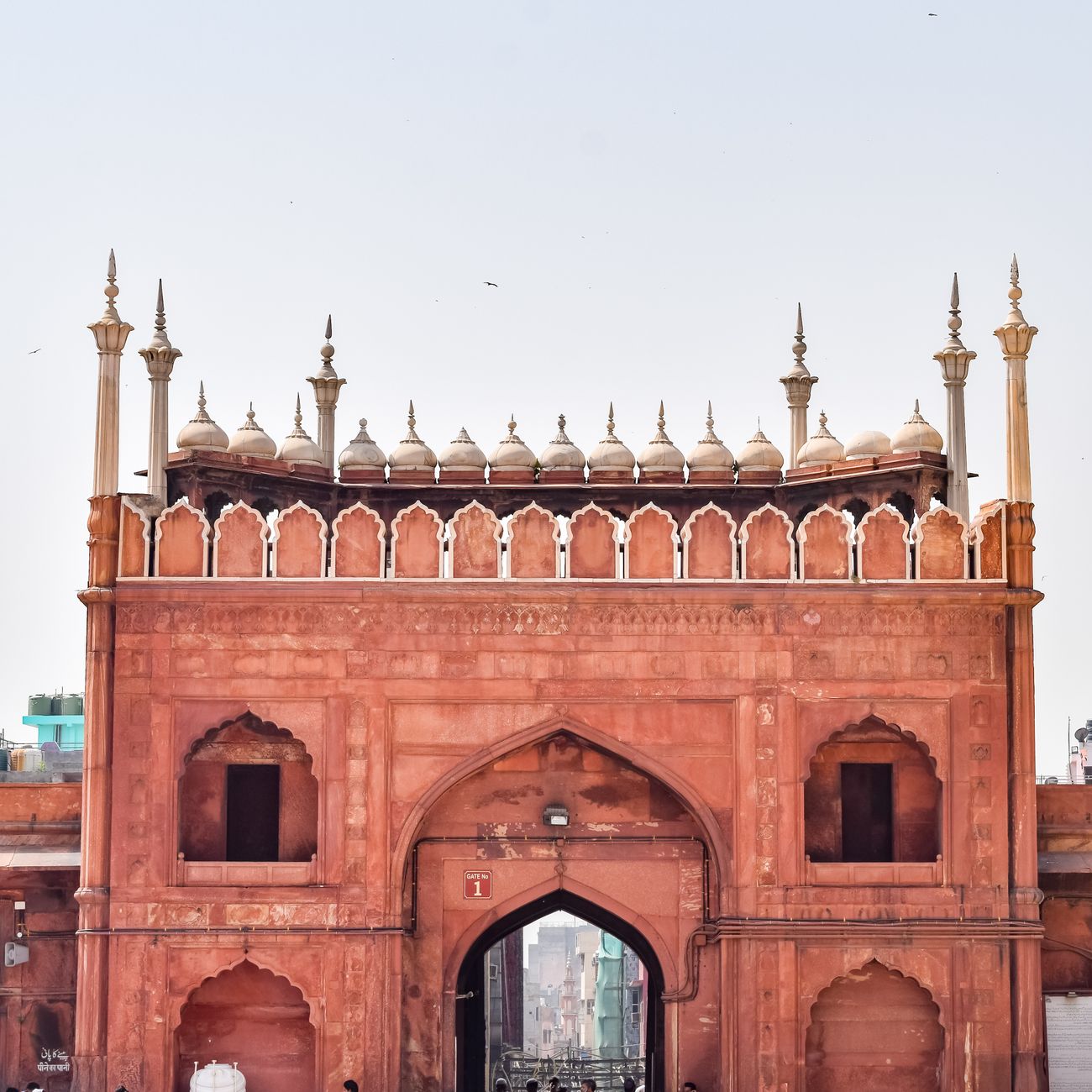 The massive Bara Darwaza gateway of Purana Qila with its rubble-and-sandstone walls