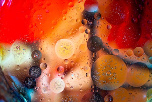Colorful Bubbles in Close Up Shot