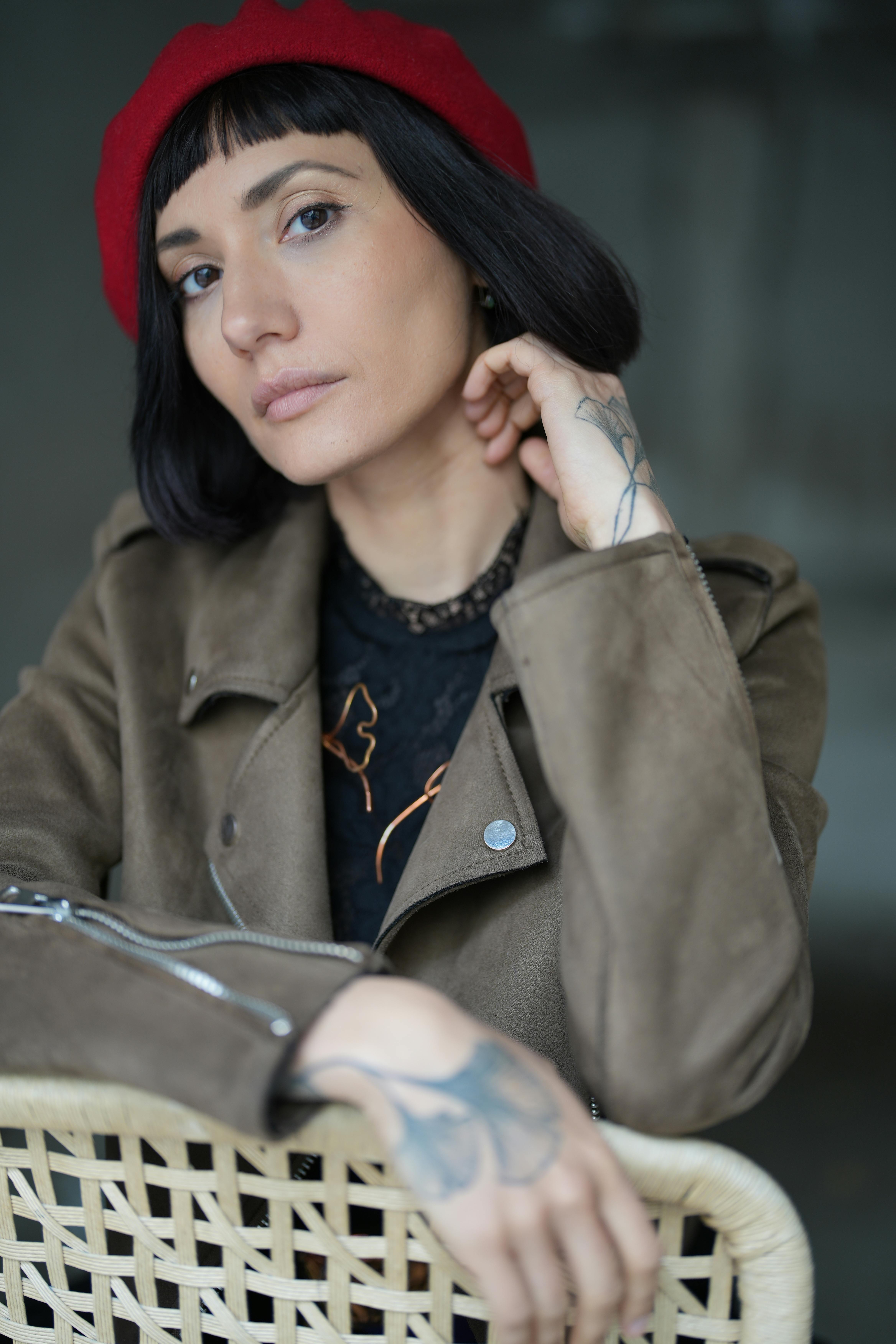 a woman posing at the camera