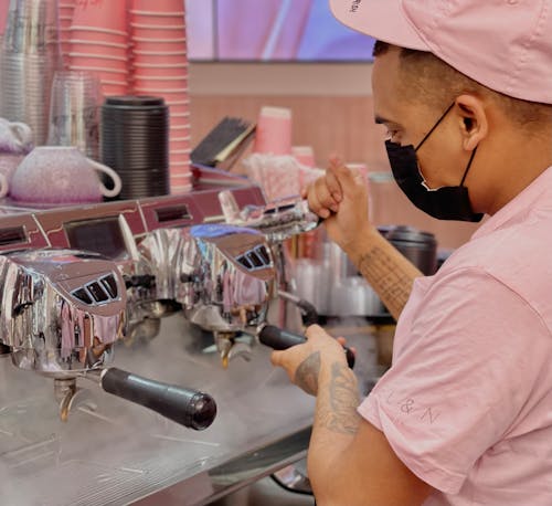 A Barista Making Coffee