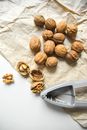 Walnuts with a nutcracker