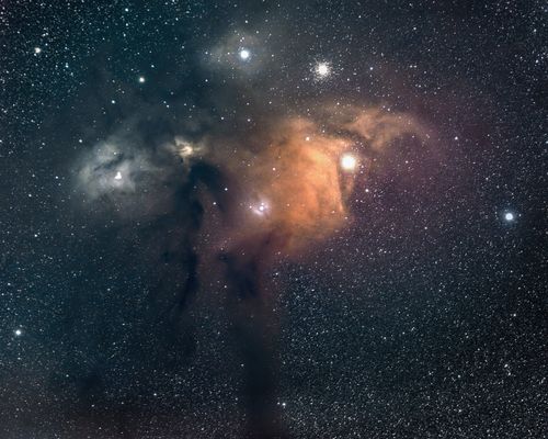 Free Captivating view of Rho Ophiuchi Nebula showcasing vibrant star formations in deep space. Stock Photo
