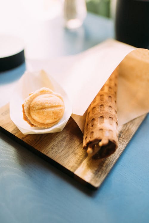 Baked Goods on Wooden Board