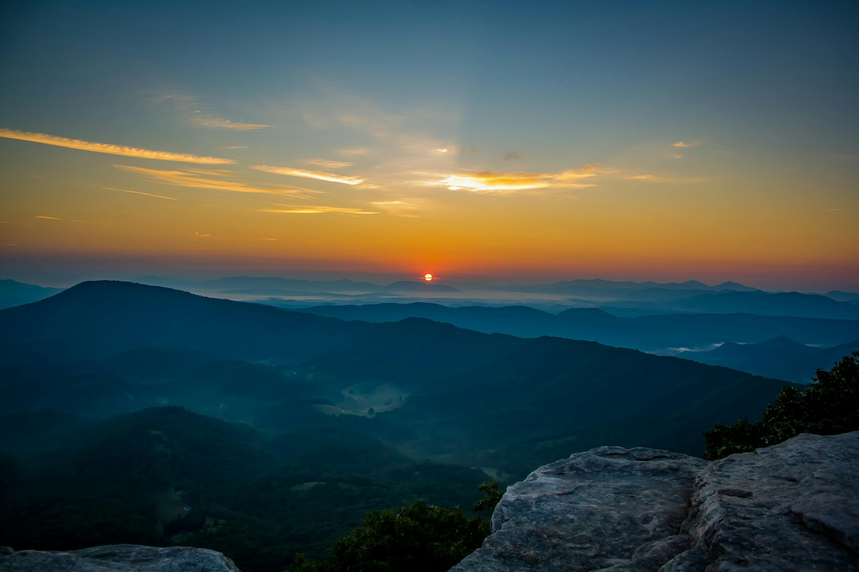 Free stock photo of mountain, sunrise