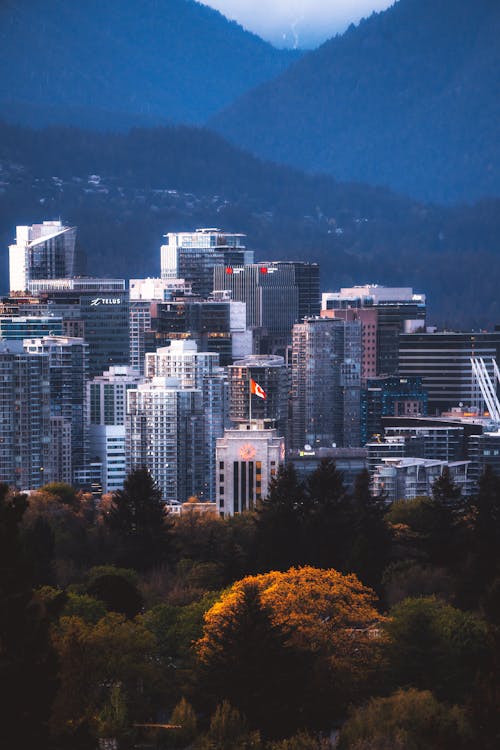 Free Vancouver Skyline at Sunset Stock Photo