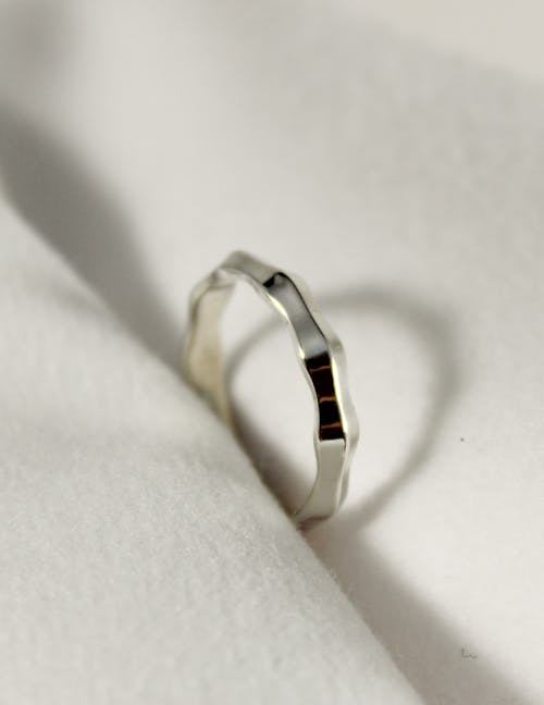 Closeup of a White Gold Ring