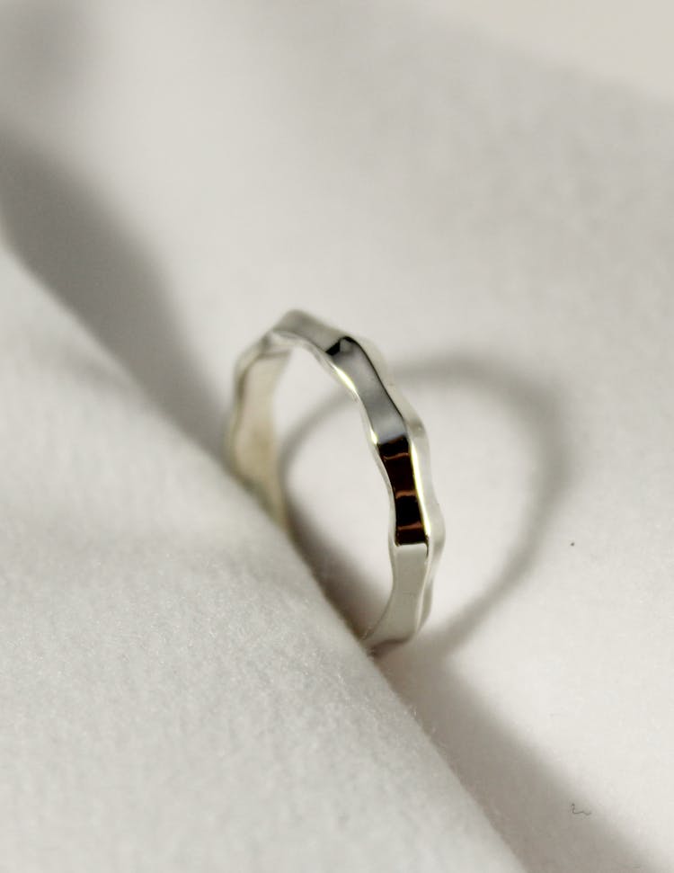 Closeup Of A White Gold Ring