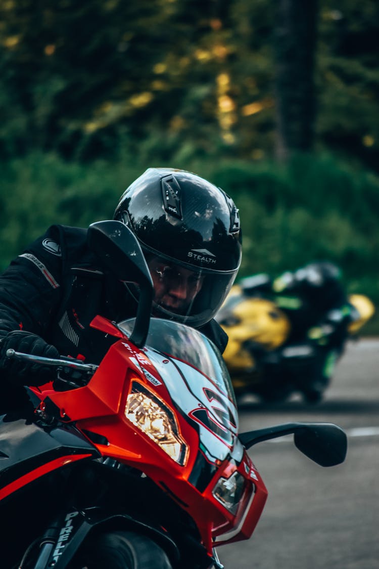 A Person Riding A Motorbike