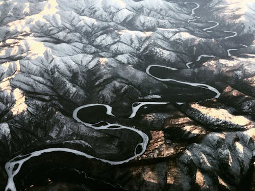 Darmowe zdjęcie z galerii z fotografia lotnicza, góry, krajobraz