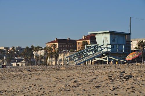 Wooden Lifeguard Tower on the Beach