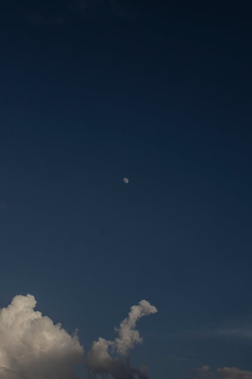 Moon and Cloud on Clear Sky